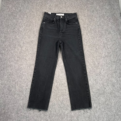 #ad Frank amp; Eileen Black Wash Denim Monaghan Crop Straight Jeans Women#x27;s Size 26 $69.99