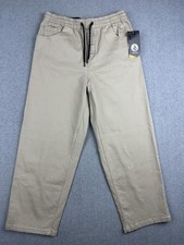 Volcom Pants Boys 14 Utility Beige BB Freazy Loose Chino Twill Drawstring NWT