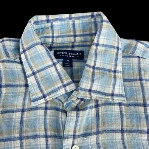 Peter Millar Crown Crafted Woodlawn 100 % Leinen Sporthemd Größe Medium 250 $ - Bild 2 von 8