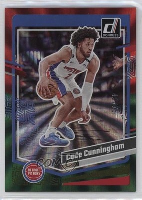 2023-24 Panini Donruss Holo Red & Green Laser 43/75 Cade Cunningham #11 1g2e