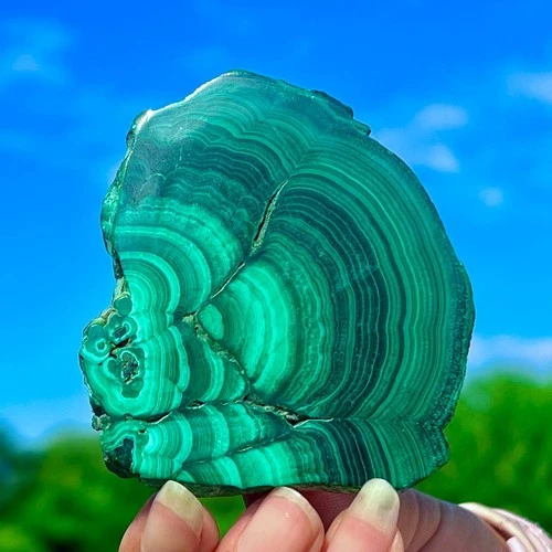 73G Natural glossy Malachite transparent cluster rough mineral sample