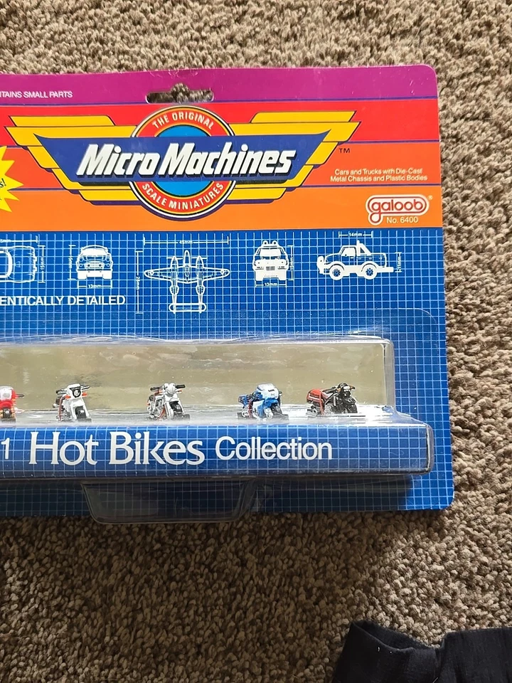 VINTAGE NIB Micro Machines Hot Bikes Collection #21 1986 Galoob   - Image 3 of 4