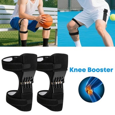 2pc Joint Support Knee Pads Power Spring Loaded Rebound Sports Lift Protection