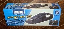Simoniz Auto 12V Wet-Dry Vac with 2 Crevice Tools for Tight Spaces #01010