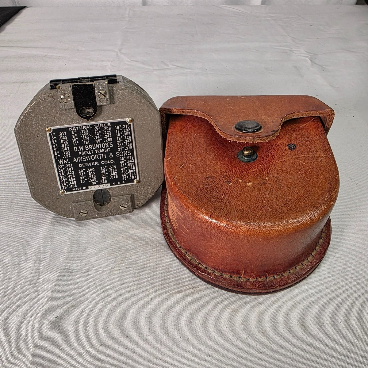 Brunton Pocket Transit Compass Ainsworth Denver Vintage with