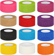 12 Pack Self Adhesive Bandage Wrap 1 Inch Cohesive Bandage for First Aid Sports