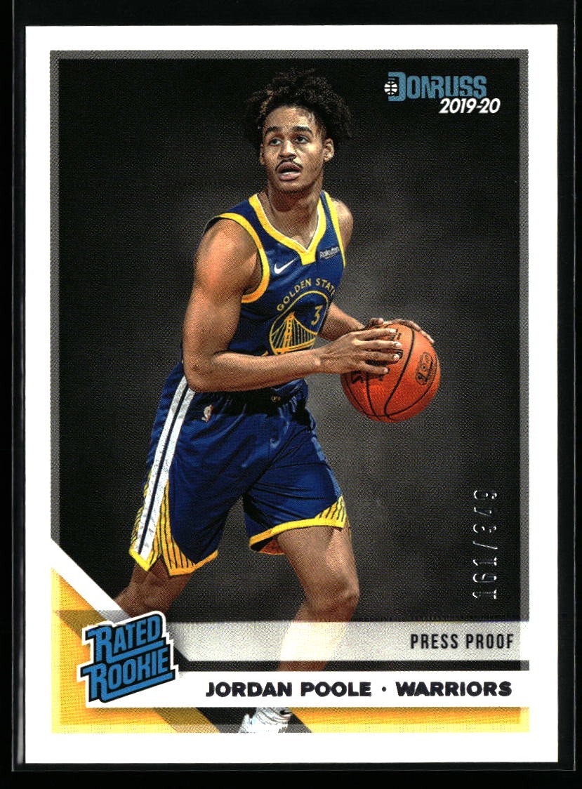 Jordan Poole 2019-20 Donruss #226 Press Proof Silver #/349 Rated Rookie Warriors