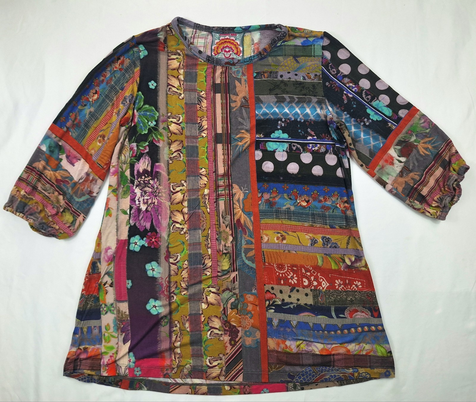 Johnny Was Sonnet Patchwork Puff Lightweight 3/4 … - image 2