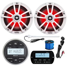 JBL PRV175 Receiver, 2X 6.5" LED Speaker, USB/AUX Mount, Antenna, Wire, Remote