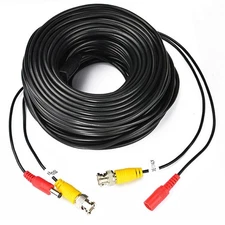 NEW ~ CCTV Security Camera Cable CCTV Video Power Wire BNC for DC Cord DVR Black