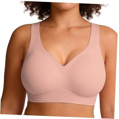 Jelly Wireless Bra Seamless Push Up Full Coverage Supportive X-Large Nude