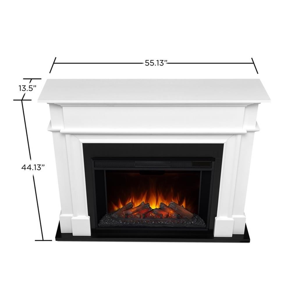 Real Flame Harlan 55" Modern Wood Grand Electric Fireplace in White
