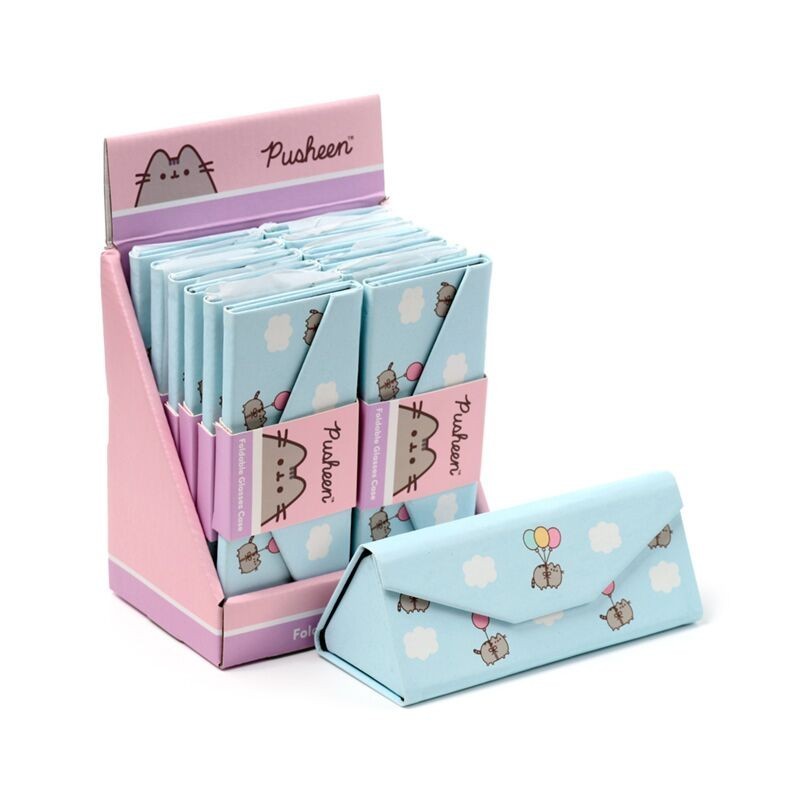 Japanese Anime Official Pusheen The Cat Blue Folding Glasses Sunglasses Case