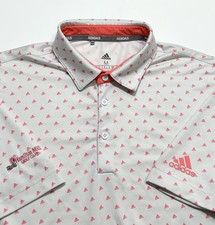 adidas Men's Ultimate365 Badge of Sport Performance Golf Polo Shirt White Pink M