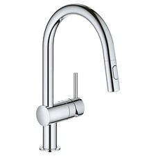Grohe Minta Chrome Plated Kitchen Pull Out Spray Mono Mixer Tap Swivel Spout New
