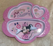 Zak Designs Kids Divided Plates Disney Minnie Mouse Dancing in the Blossoms
