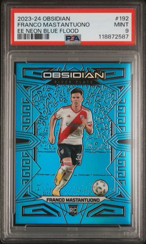 Franco Mastantuono [Blue Electric Etch] #192 2023 Panini Obsidian card