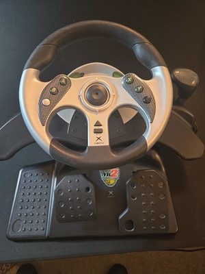 XBox OG Mad Catz MC2 Accudrive Racing Steering Wheel & Pedals in Original Box