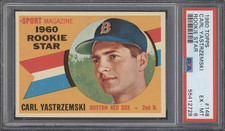 1960 Topps #148 CARL YASTRZEMSKI - PSA 6 EX/MT - ROOKIE STAR CARD BOSTON RED SOX. rookie card picture