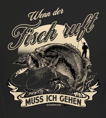 Herren Angler T-Shirt Wenn der Fisch ruft witzige Sprüche-Shirts Männer-Geschenk