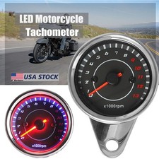 Motorcycle 13000 RPM Tachometer Gauge Universal DC 12V LED Backlight Speedometer