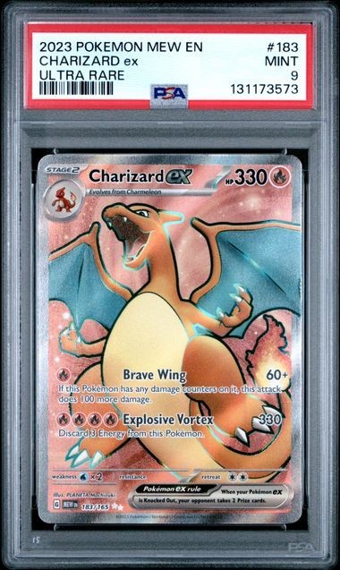 2023 POKEMON MEW EN-151 ULTRA RARE #183 CHARIZARD EX PSA 9