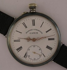 120 Years Old MONTRE LUMINEUSE CURIE French Hi Grade Wrist Watch MINT Serviced