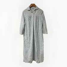 Vintage Sears Flannel 100 Cotton Nightgown Gown Long Large White Blue Flowers