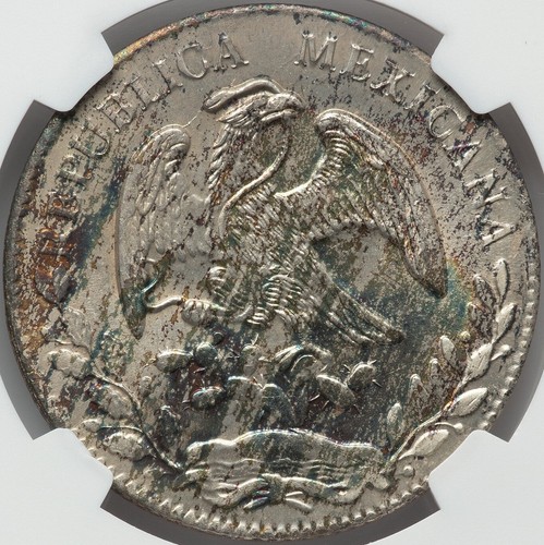 Messico 8 Reales 1868-Ho PR Hermosillo Zecca NGC MS-63! Varietà orizzontale 'o'! PQ - Foto 6 di 10