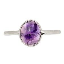 Natural Faceted Amethyst - African 925 Silver Ring Jewelry s.10 ALLR-32305