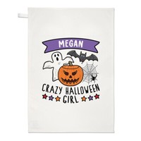 Personalisiert VerrüCkte Halloween MäDchen Geschirrtuch Gruselig Geist KüRbis
