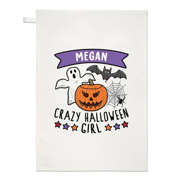 Personalisiert VerrüCkte Halloween MäDchen Geschirrtuch Gruselig Geist KüRbis-image