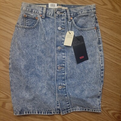 Levi's Premium Mom Skirt Denim Size 26 With Tags NEW