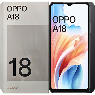 Oppo A18 4G Glowing Black 128GB + 4GB Dual-SIM Factory Unlocked GSM NEW
