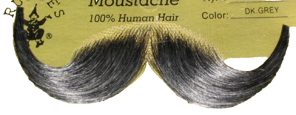 Rubí Bigote 100% Cabello Humano Profesional Rubíes # 2013 Gris Oscuro -Nuevo Foto 2 de 3