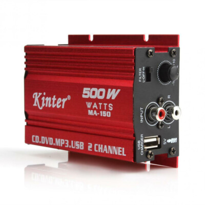MA-150 Power Amplifier 500W 12V 2 Channel Mini Stereo Audio HiFi Bass Car Home