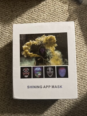 HALLOWEEN Mask Programmable LED Face Mask App Control Rechargeable Shining Mask