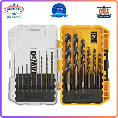DEWALT Drill Bit Set 14-Piece, 135 Degree Split Point, For Wood, Metal & Plastic