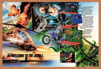 1994 Jungle Strike SNES Original Advertisement / Retro Wall Art v3