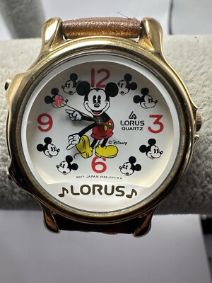 Disney Mickey Mouse Lorus V422-0010 Ladies New Battery 33MM 7.5'' Musical