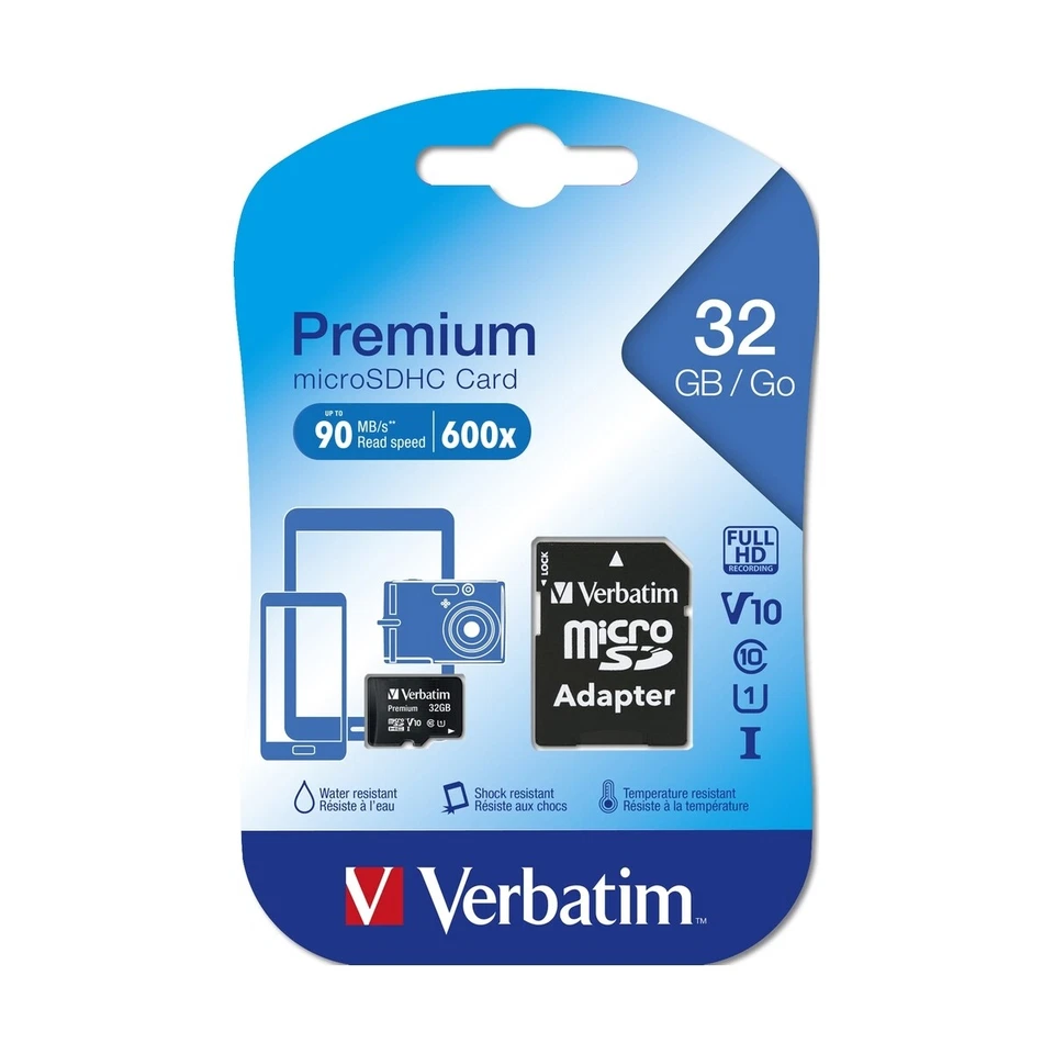 Verbatim Premium Micro SDHC Card - 32GB 90mb/s 600x class10 Brand New - Image 4 of 4
