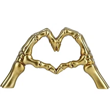 DOVDOV Hand Bone Hand Heart Statue, Gold Home Decorations, Halloween Table De...