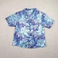 Victoria's Secret Satin Sleep Shirt Women’s L Blue Button Front Pajama Top