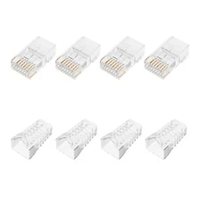 Cat6 RJ45 Connectors with Boots, Cat 6e Ends & Strain Relief Boots - 8/16 Pieces
