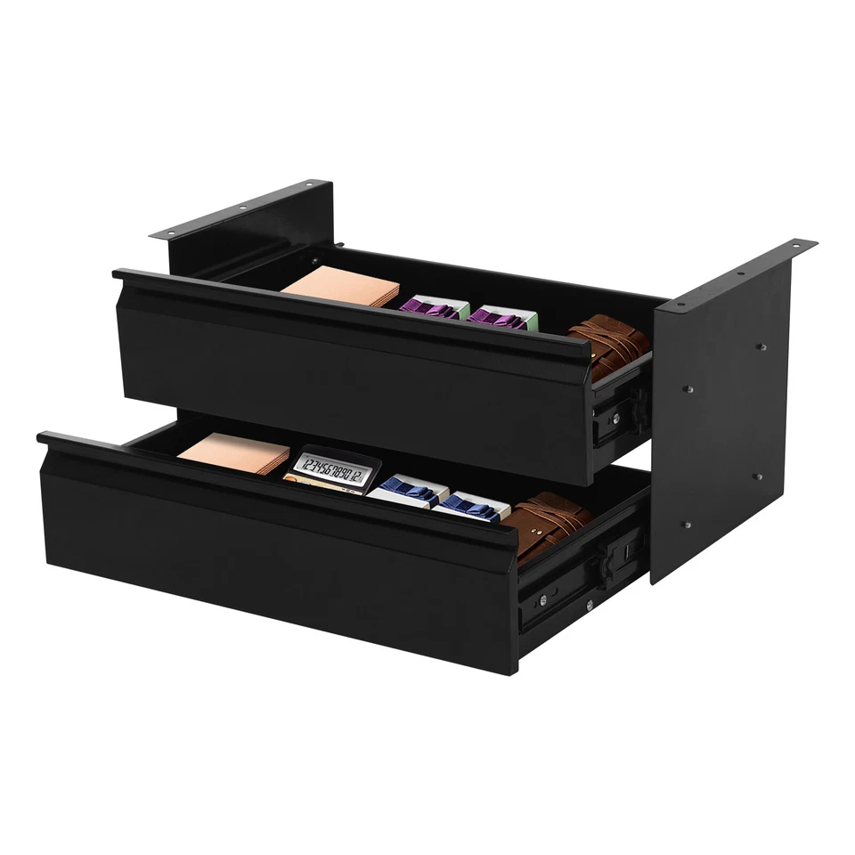 Cajón extraíble debajo del escritorio de 2 niveles cajón de almacenamiento deslizante debajo del cajón del escritorio Foto 2 de 4