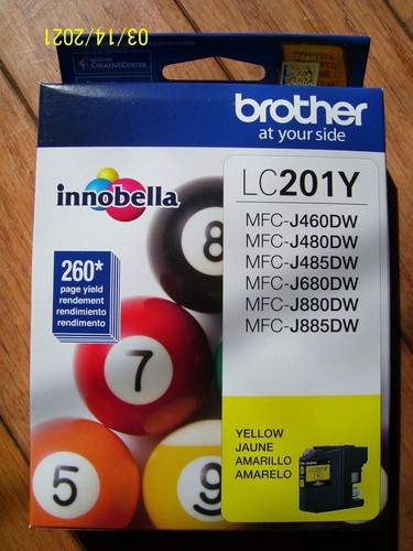 BRAND NEW AND SEALED BROTHER LC201Y ORIGINAL YELLOW INK CATRIDGE EXPIRES 11/2022