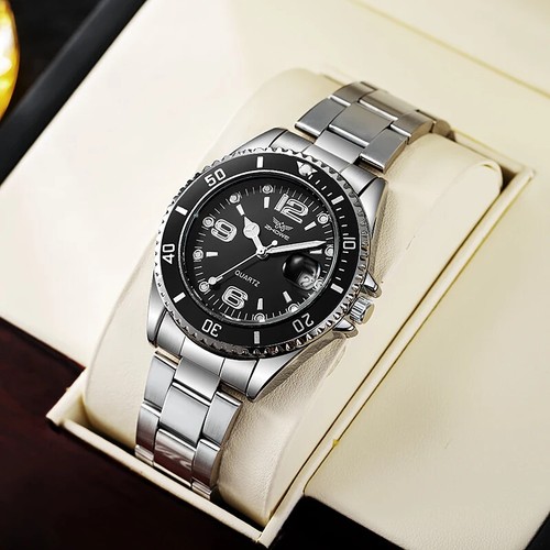 Men's Wrist Luxury Aviator Chronograph Eco-drive Watch New Free Fast Shipping - Picture 12 of 27