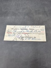 Chevrolet Motor Co Check 1933 Atlantic National Bank Vintage