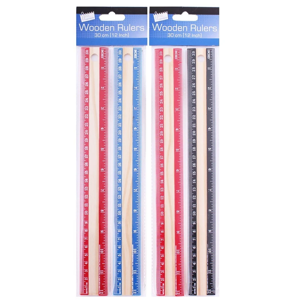 TALLON Just Stationery 12 inch Wooden Ruler (Pack of 2) ideal for school office etc