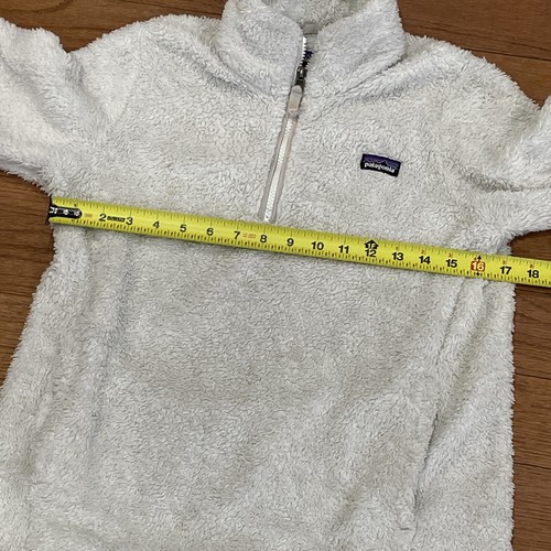 Patagonia Girls Size XL 14 Los Gatos 1/4 Zip Fleece Sherpa Jacket Pullover White - Picture 5 of 5